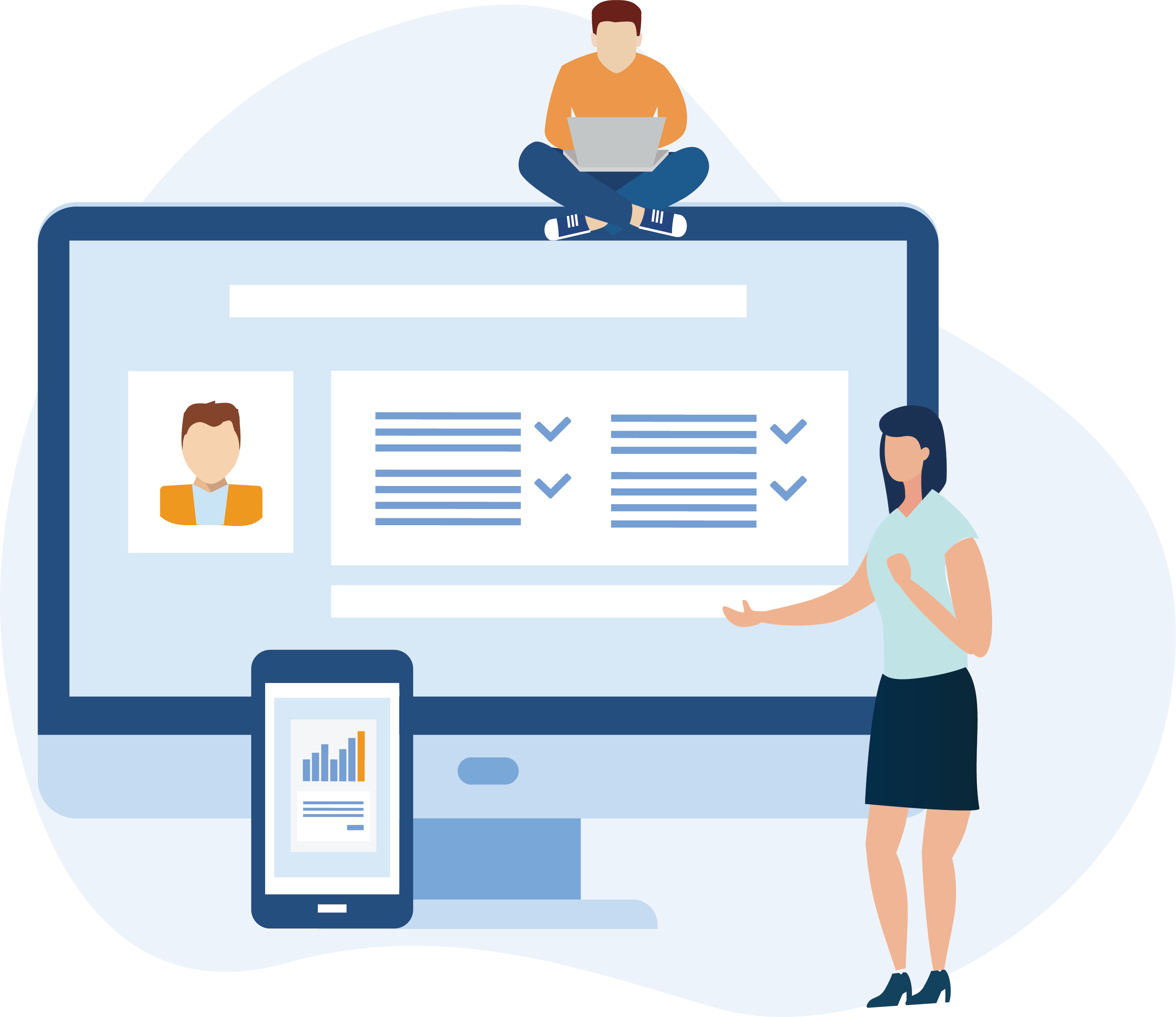 People collaborating on grant research